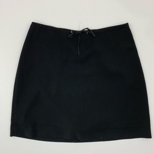 Vintage 90s 2000s y2k Banana Republic Black Mini Skort with Drawstring